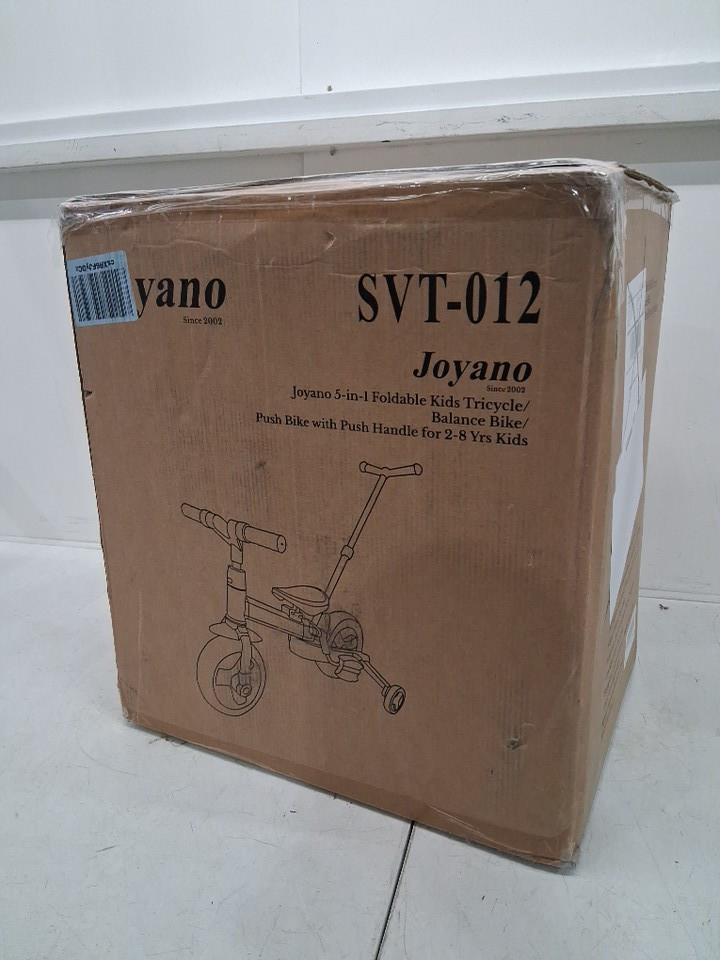 5-in-1 joyano foldable kids tricycle/balance bike with removable push bar - indoor/outdoor -  2y-8y - black/red - (model: svt-012) image 7