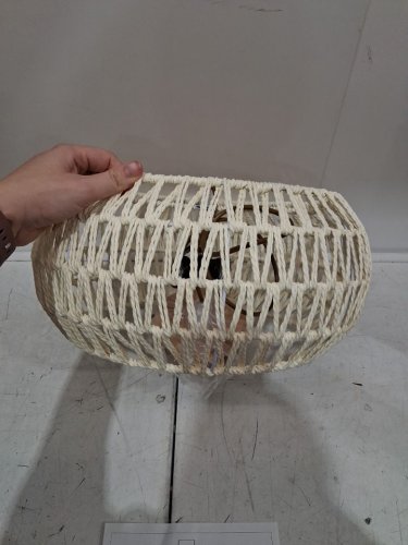 3-LIGHT FLUSH MOUNT RATTAN CEILING LIGHT FIXTURE - CREAM/WHITE (MODEL: 019) image 5