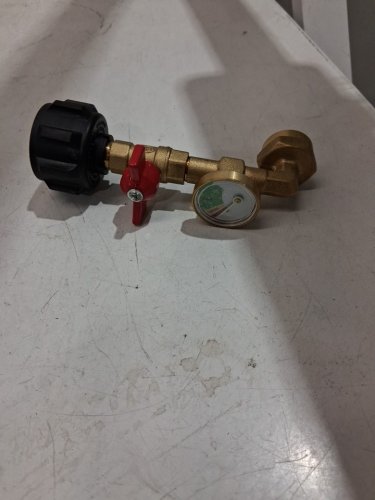 GASPRO PROPANE REFILL ADAPTER WITH METER - FILL A 1LB BOTTLE FROM A 20LBS TANK- SOLID BRASS image 3