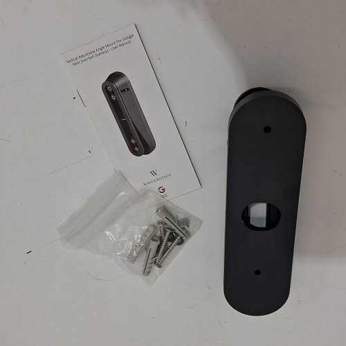 wasserstein horizontal adjustable mmount for google nest doorbell (wired,2nd gen) - black - (model:hw0048819) image 3