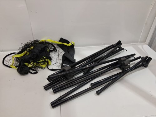 Vevor portable/foldable metal badminton with mesh net  - (3M) 10ft - black/yellow (model: dks-11420) image 2