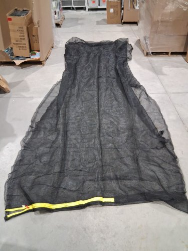 giantex weather resistant trampoline safety net with zipper - 12ft x 6FT - black (model: 12FT-6)) image 3