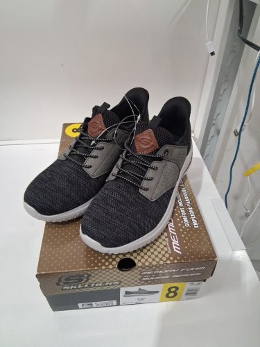 MEN'S SKECHERS MEMORY FOAM RUNNING SHOES - SIZE 8 - black (STYLE : 1776008) image 2