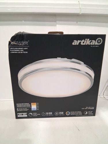Artika Hemisphere Flush Mount Light with 5 SELECTABLE LIGHT COLOURS 2700K/3000K/3500K/4000K/5000K - 2500LM - 15" - CHROME (MODEL: 1806274/FM-HM5C-C1CR) image 2