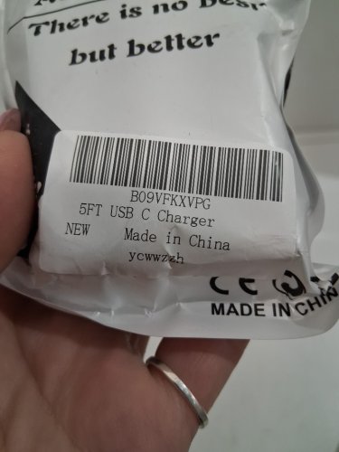 high quality usb-c charging cable with adapter - 5ft - black image 3