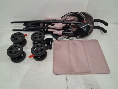 umbrella shaped Pet Gear foldable Pet Stroller with 4 Wheels - pink\black image 3