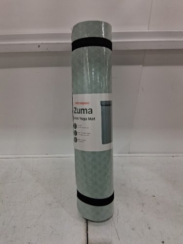 retrospec pismo non-slip yoga mat with carry strap - 72" x 24" x 6mm - sage (model: 7041) image 2