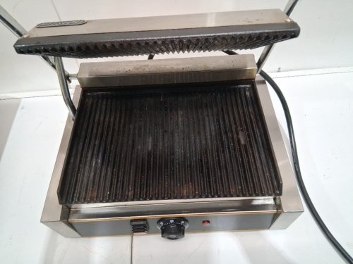 commercial panini press grill - 14" x 9" - silver (model: ht-811e) image 5