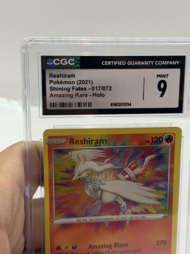 CGC GRADED MINT 9 RESHIRAM POKEMON 2021 SHINING FATES 017/072 AMAZING RARE HOLO image 3