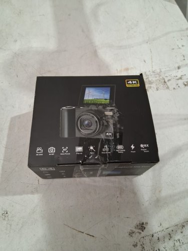 4K Digital Camera with 18x Digital Zoom and 3" Flip up Screen - 64mp - Black image 2