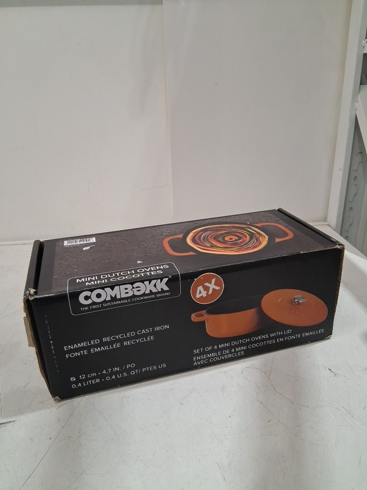 8PC COMBEKK Mini Dutch Oven Set - 0.4QT - orange (MODEL:1768296) image 2