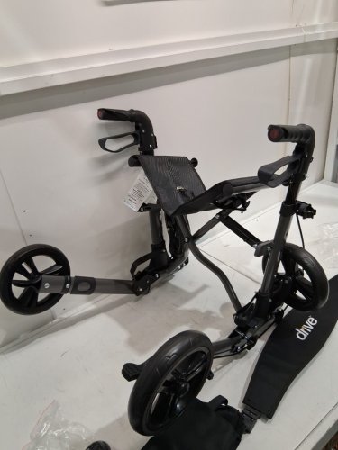 Drive Medical Lightweight Foldable Compact Folding Rollator with storage bag and cane holder- 8" wheels - Black - (Model: RTL10288BK) image 5