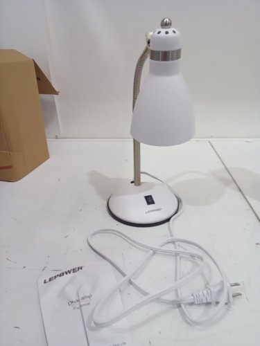 Lepower-tec Flexible Gooseneck Metal Desk Directional Table Lamp - 14" - E26 Bulb Base - White image 3