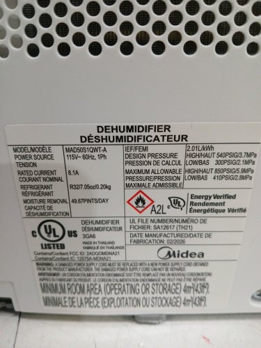 Midea cube smart wifi dehumidifier, compatible with alexa - 50 pint - 4,500 sq. ft - white (model: mad50s1qwt-A) image 8