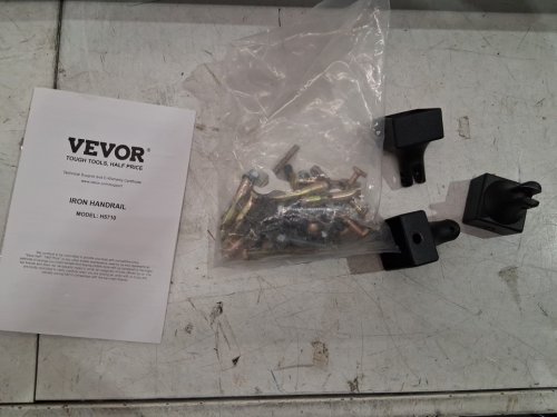 VEVOR OUTDOOR ADJUSTABLE 4 STEP HANDRAIL MADE FOR CONCRETE STEPS OR WOOD STAIRS, 47.2" X 37.8" - BLACK (model: H5710-4) image 7