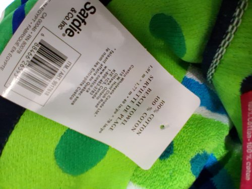 Safdie & CO Beach Towel - 40" x 70" - BLUE/GREEN (Model: 9917618) image 3