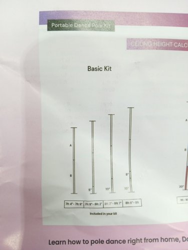 Fit 2 Flaunt Dance Pole - 7FT 9" to 8FT 2" - Pink image 6