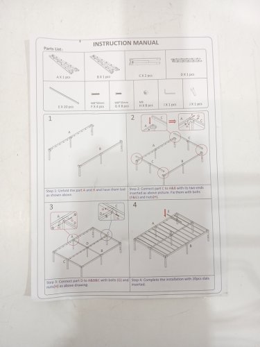 Metal Bed Frame - 14" - Full - Black (Model: VZ-H4F14) image 6