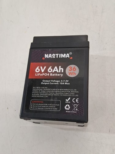 NASTIMA RECHARGEABLE LITHIUM IRON PHOSPHATE BATTERY - 6V/6AH, 36Wh - black (MODEL: bk06-lf60-na) image 3