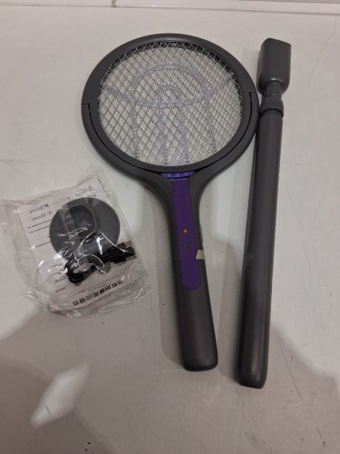 rechargeable electric intelligent mosquito swatter - 2800v - grey image 3