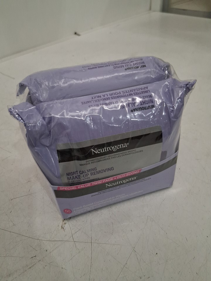 2PK Neutrogena Night Calming Makeup Remover Face Wipes ( 50 WIPES TOTAL) image 2