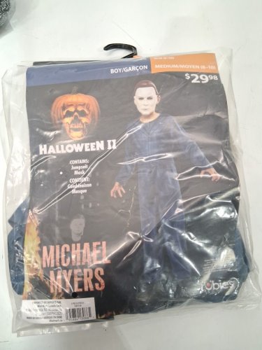 2PC BOYS HALLOWEEN II MICHAEL MYERS JUMPSUIT AND MASK COSTUME SET - medium - BLUE AND WHITE (STYLE: 1001158) image 2