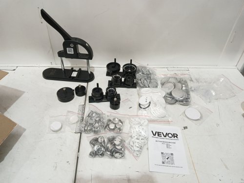VEVOR BUTTON MAKER MACHINE BADGE PUNCH PRESS KIT, WITH CIRCLE CUTTER, 500PC BUTTON PIECES 7 MULTIPLE SIZES 25MM/ 1" +58MM/2.25" - BLACK - (MODEL: B0BTKJTNVN / JMB-X3) image 3
