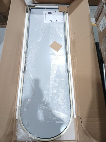 HOMCOM Arched Full Length Mirror with Stand - 64" x 20" - Gold image 3