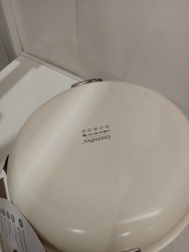 GreenPan "The Big Fry" Frypan non-stick, pfas-free, dishwasher safe & oven safe - 14" - cream (model: 1972977) image 3