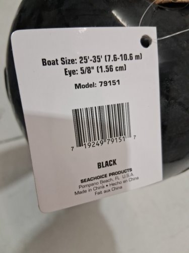 2PK Seachoice Center Hole Fender, Roto-Molded Marine Grade - 8" x 20" - black (model: 79151) image 4