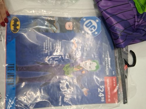 2PC BOYS RUBIES JOKER COSTUME WITH MASK - SMALL (4-6) PURPLE / GREEN image 3