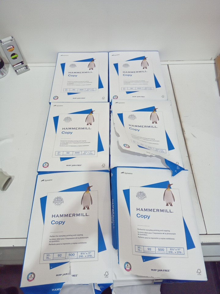 6PK HAMMERMILL 99.9% JAM FREE COPY PAPER SHEETS - 8.5" x 11" - 92 bright - 500 per pack (3000 total) - WHITE (MODEL: 113620) image 4