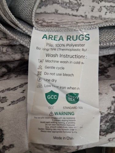 WASHABLE NON SLIP ABSTRACT area rug - 5ft x 7ft - black/grey/white image 3