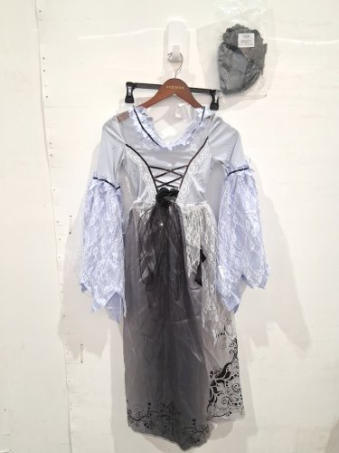 2PC girls GOTHIC BRIDE COSTUME SET - MEDIUM - GREY BLACK AND LAVENDER (STYLE: 14791M) image 2