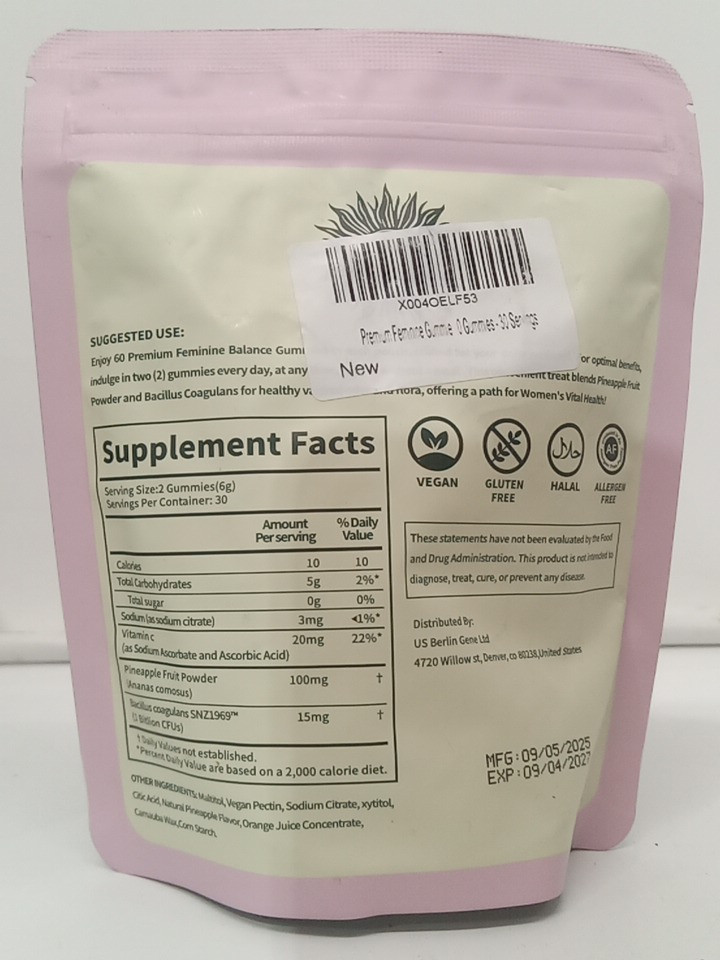 (60 Gummies) Vital Source Nutrition -  Premium Feminine Balance Gummies - revitalize vaginal health  - hawaiian pinEapple image 4