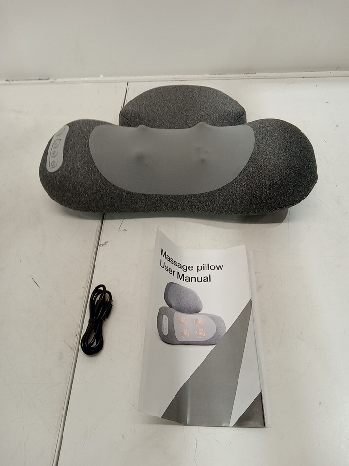 3-IN-1 ELECTRIC Massage Neck Pillow with Heat, Deep Tissue Relief, & Cervical Memory Foam Support - Grey image 2