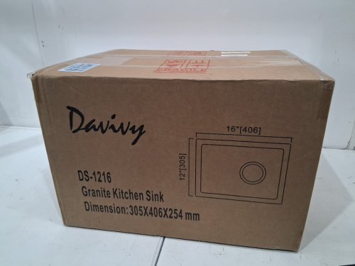Davivy Granite Bar Sink small Granite Composite Kitchen Sink - 12" x 16" - black (model:ds-1216) image 2