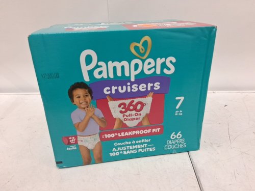 66PK PAMPERS CRUISERS 360° DIAPERS - WHITE - SIZE 7 image 2