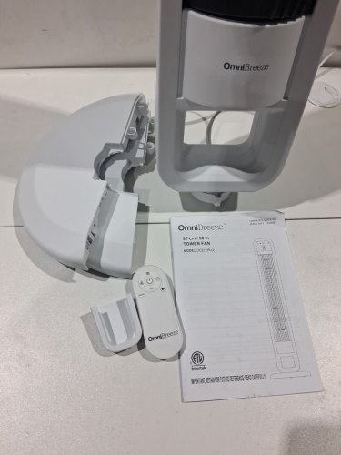 omnibreeze premium 38" Rotating tower fan with wifi CONTROL, 5-SPEEDS & REMOTE - white/BLACK (model: 5333021/dc2313r-g) image 4