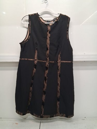 womens BCBG Archive Patchwork A-Line Lace Dress - size 14 - black image 2