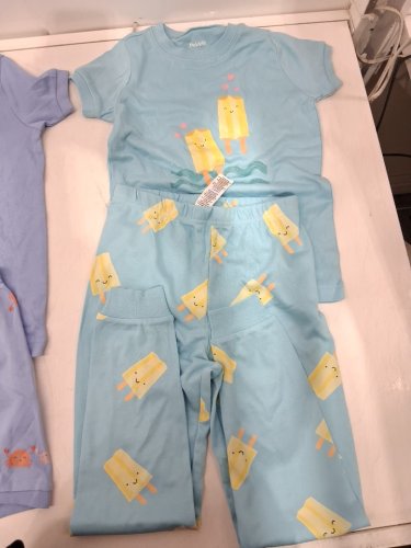 4 assorted girl's clothes - 2 SHIRTS, 1 SHORTS, 1 LONG PANTS - SMALL (6) - BLUE image 4