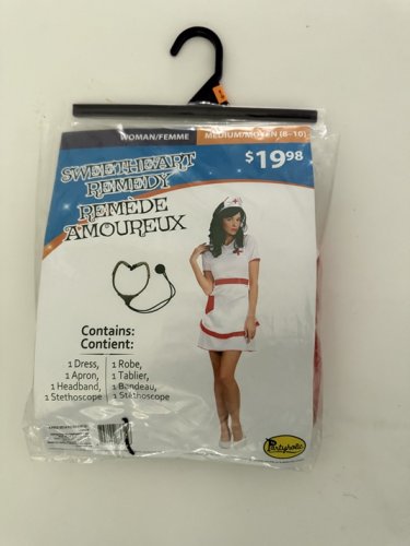 4PC WOMEN'S PARTYHOLIC SWEETHEART REMEDY NURSE COSTUME - MEDIUM (8-10) - WHITE/RED (STYLE: 12279L image 2