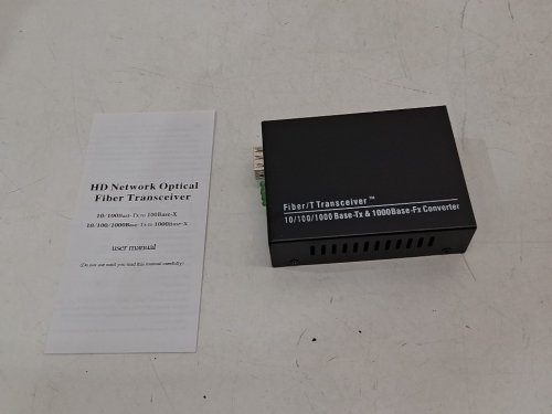 Fiber/T Transceiver 10/100/1000 Base-Tx & 1000Base-Fx Fiber Media Converter - black image 3