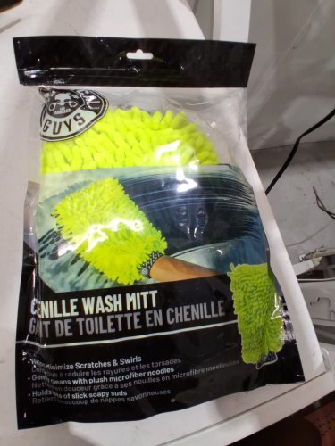 CHEMICAL GUYS CHENILLE MICROFIBER WASH MITT - SAFETY GREEN image 2
