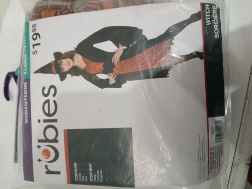 3PC WOMEN'S RUBIES WITCH COSTUME - EXTRA-LARGE - BLACK/ORANGE (STYLE: 700205) image 3