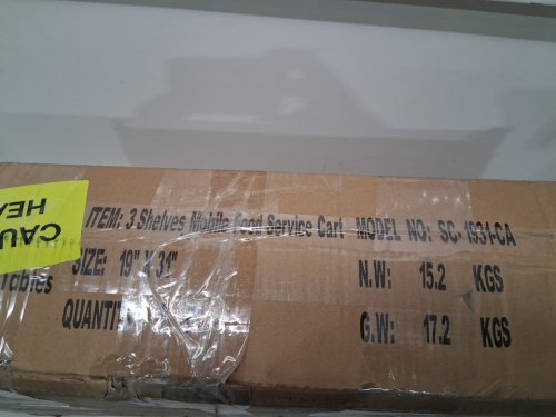 Hally Stainless Steel Utility Cart 3 Tier Commercial Service Cart - 19" x 31"x 34"- silver (model: sc-1931-ca) image 3