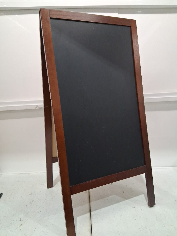 Tabletop Chalkboard Sign for Kitchen, Home Decor, and Wedding - 20" x 40" - Rustic Brown (MODEL: STB-2040) image 3