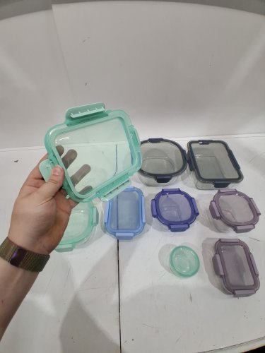 17PC Ello Color Lock Mixed Glass Meal Prep Food Storage Containers - assorted colors (model: 1969922) image 4