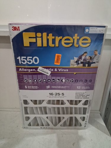 FILTRETE MPR 1550 PLEATED AC FURNACE AIR FILTER HEALTHY LIVING ALLERGEN REDUCTION - 16" x 25" x 5" image 2