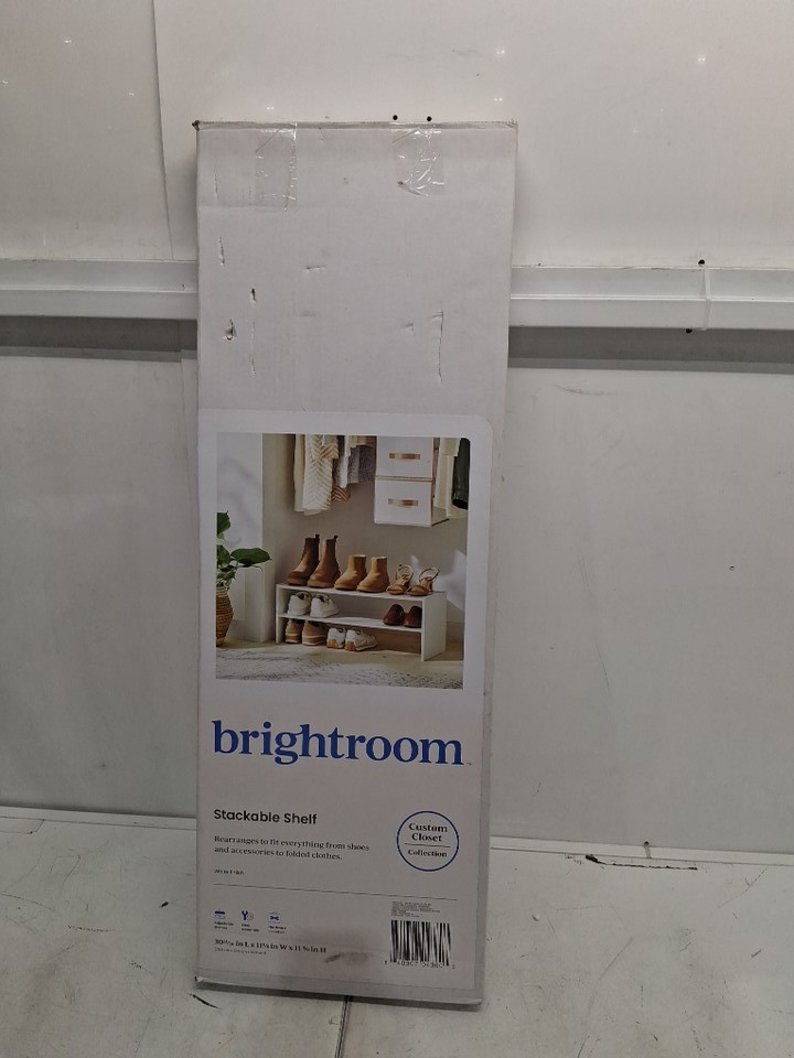 BRIGHTROOM STACKABLE SHELF FOR CLOSET/ENTRY WAY - 30" X 11" X 11" - WHITE image 2